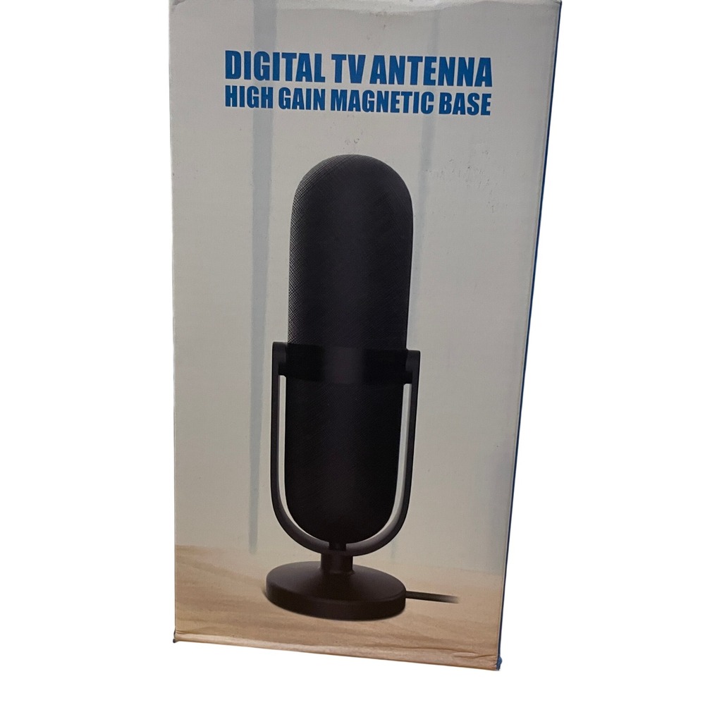 Digital TV Antenna High‎ Gain Magnetic Base Indoor USB Powered VHF UHF NIB